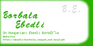 borbala ebedli business card